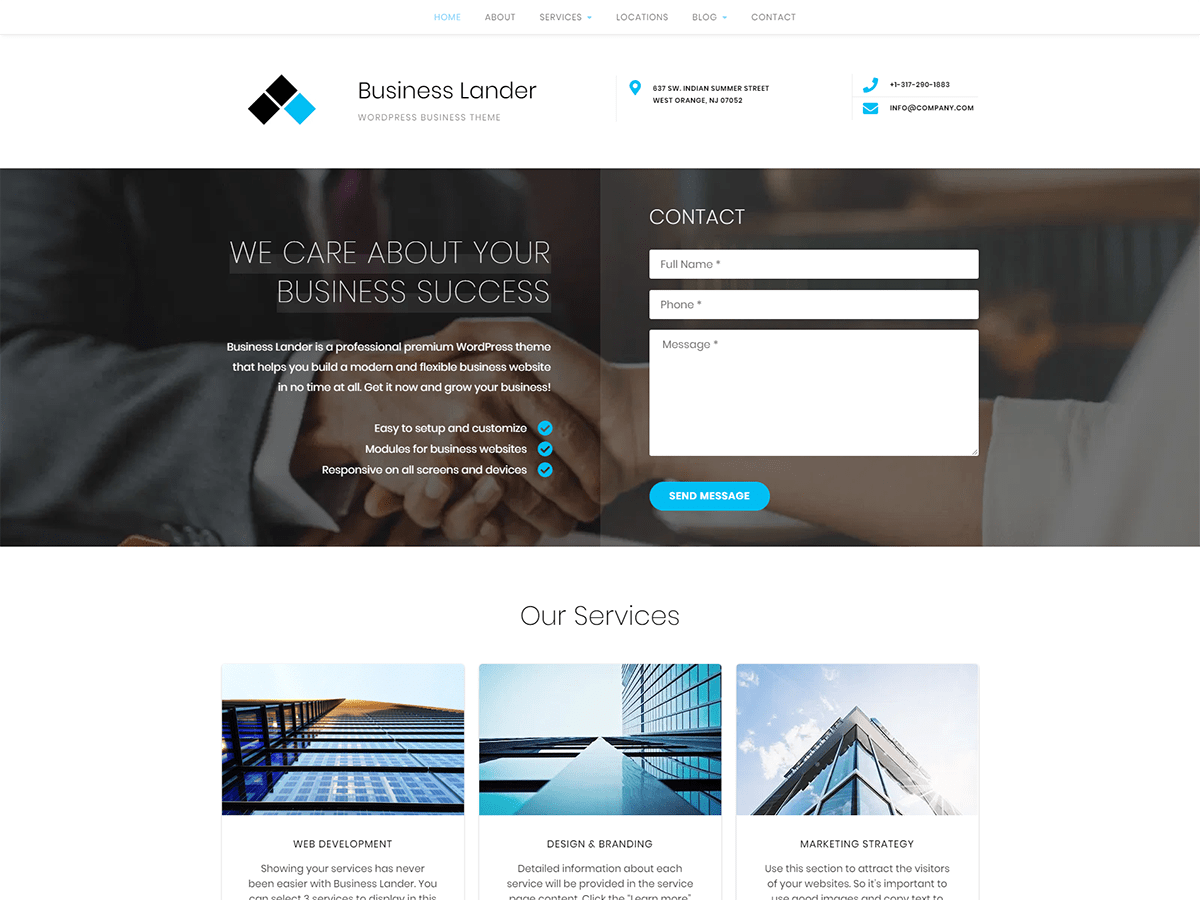 Business Lander theme screenshot