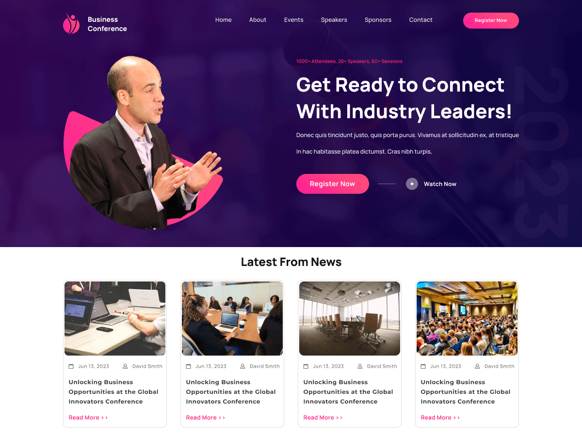 Business Meetup Conference theme screenshot