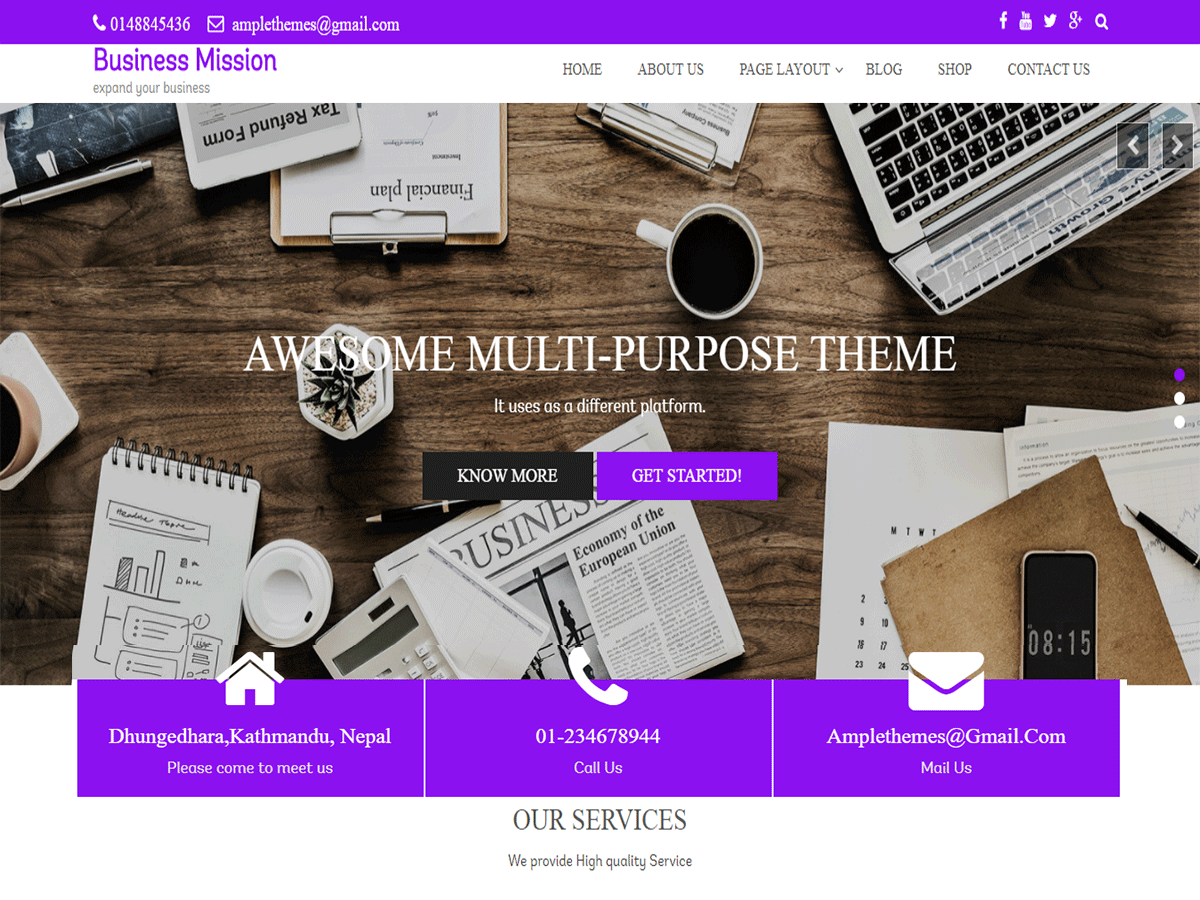 Business Mission theme screenshot