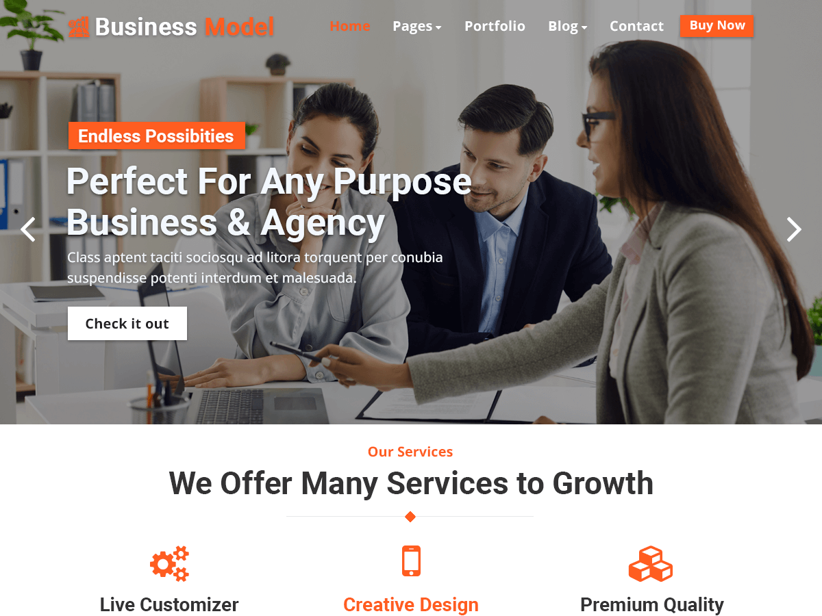 Business Model theme screenshot