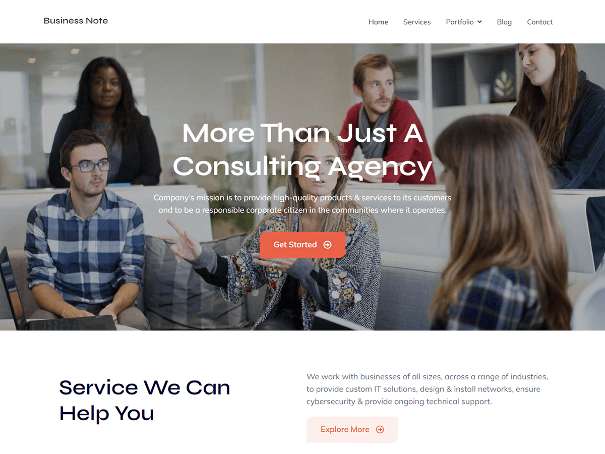 Business Note theme screenshot
