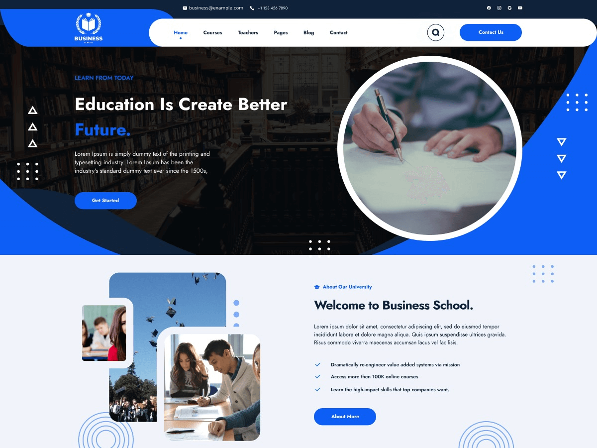 Business School theme screenshot