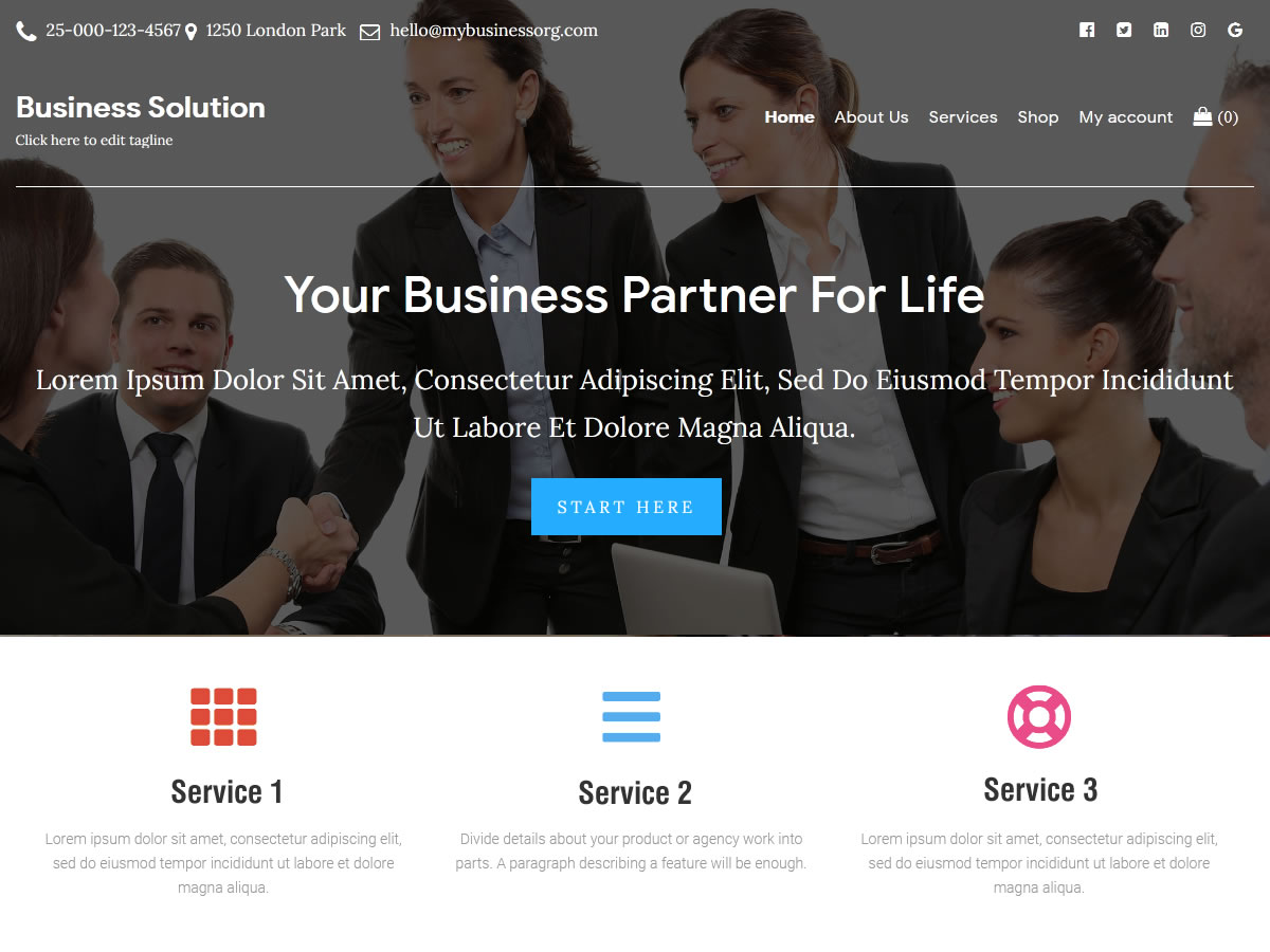 Business Solution theme screenshot