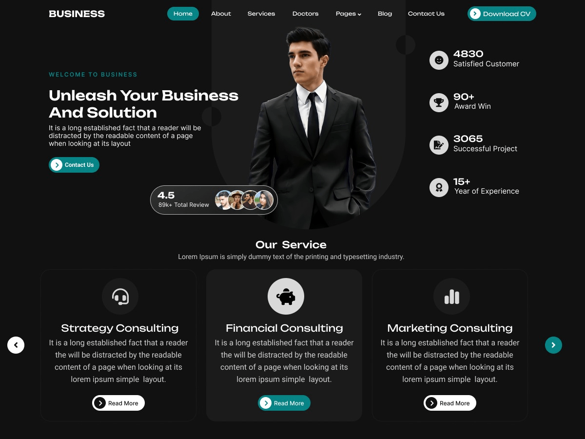 Business Solutions theme screenshot