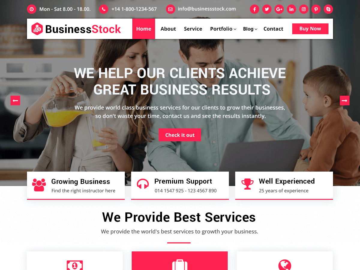 Business Stock theme screenshot