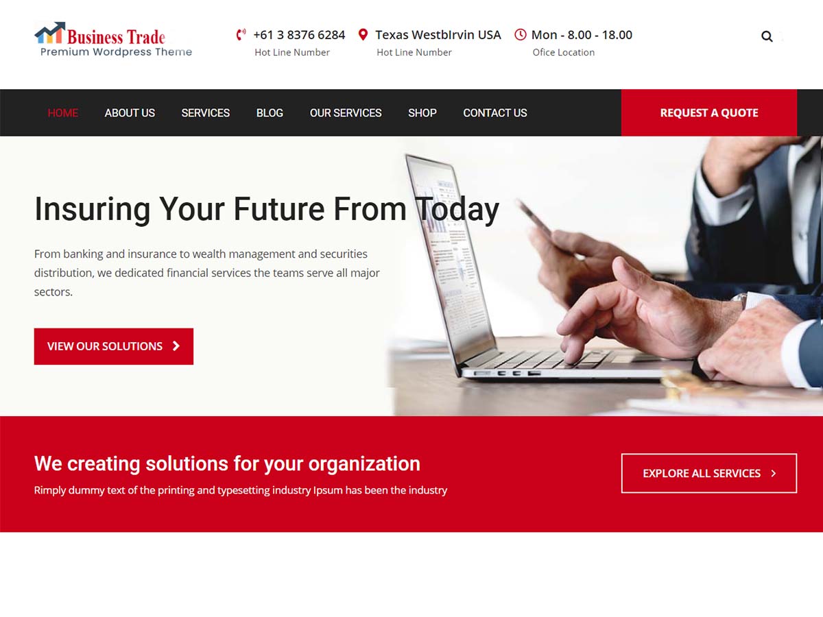 Business Trade theme screenshot