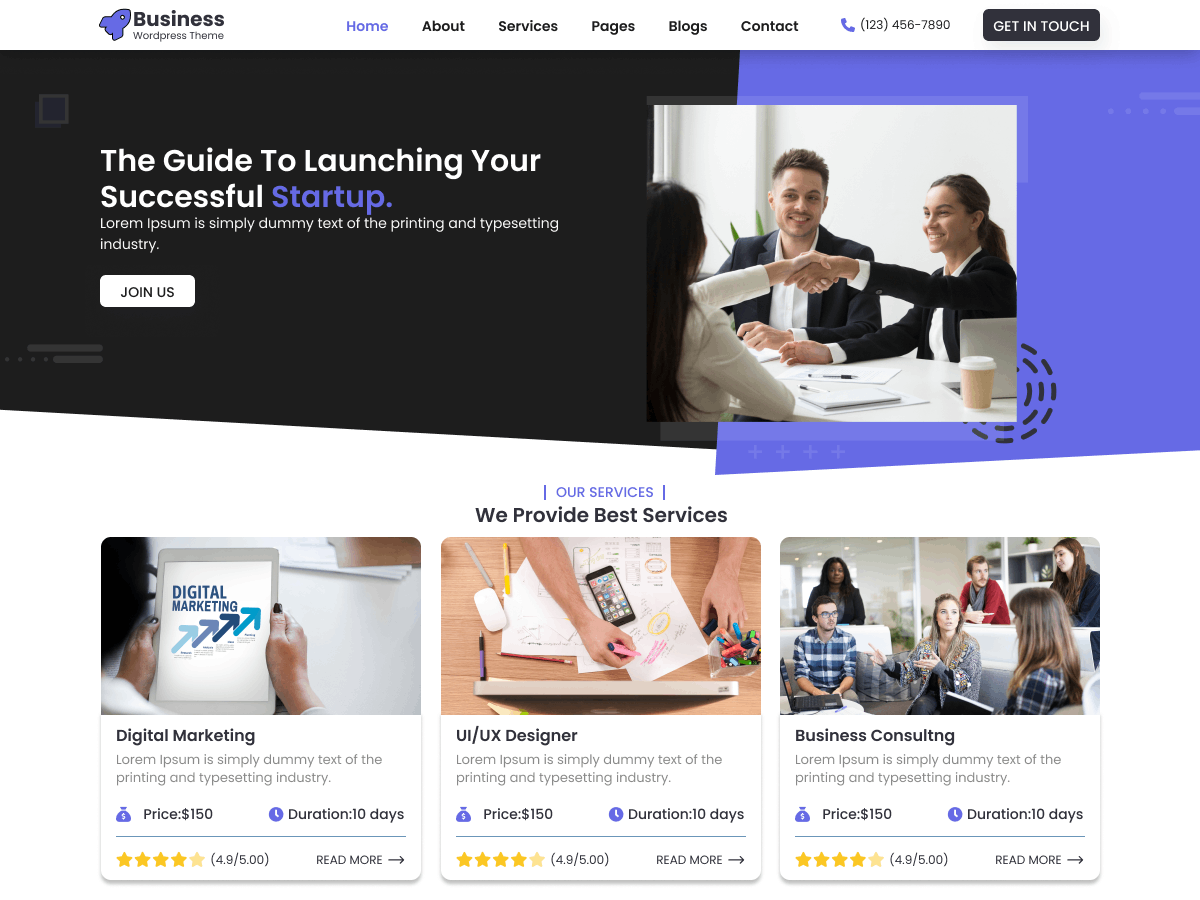 Business Venture theme screenshot