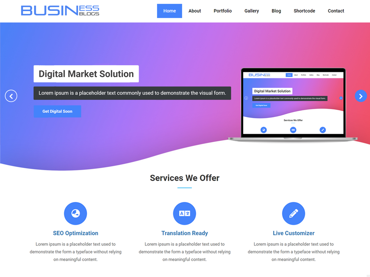 BusinessBlogs theme screenshot