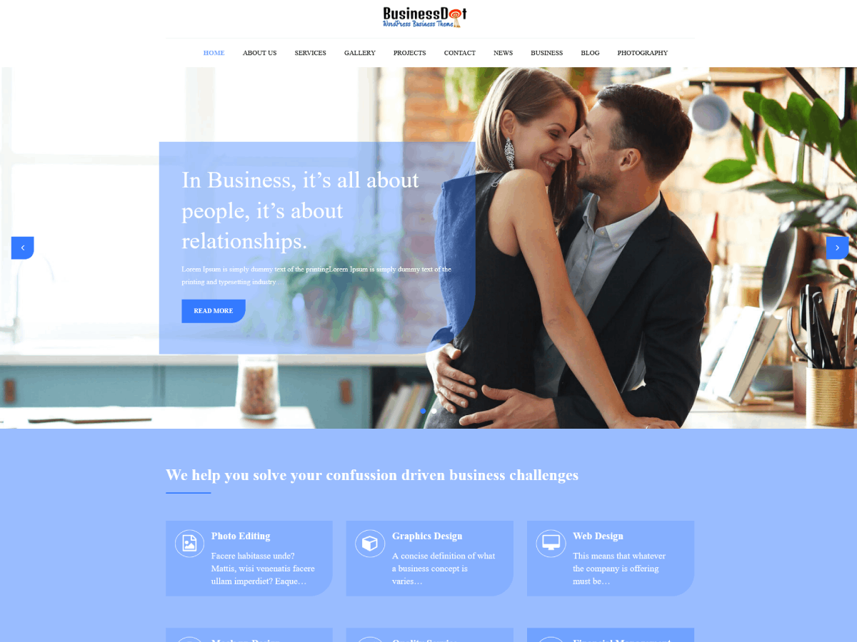 BusinessDot theme screenshot