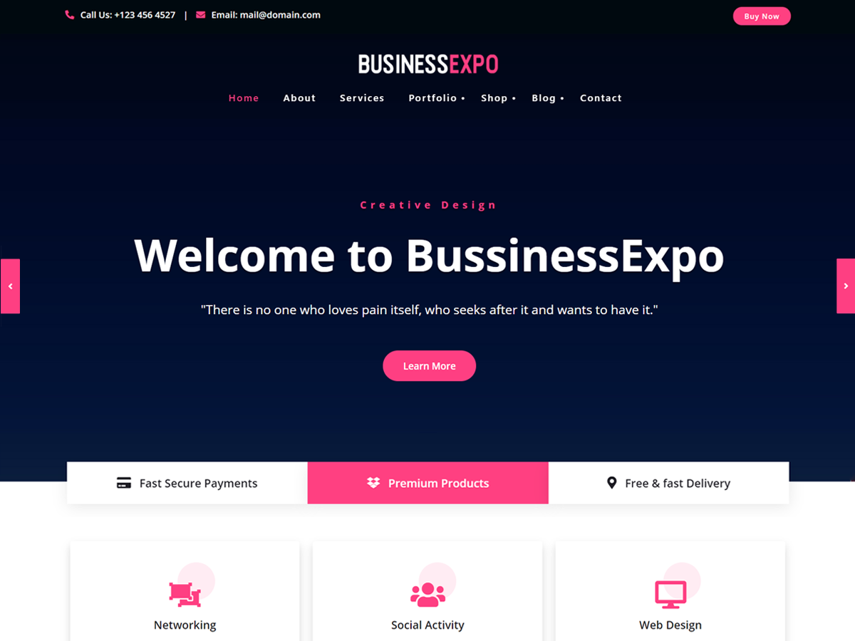BusinessExpo theme screenshot