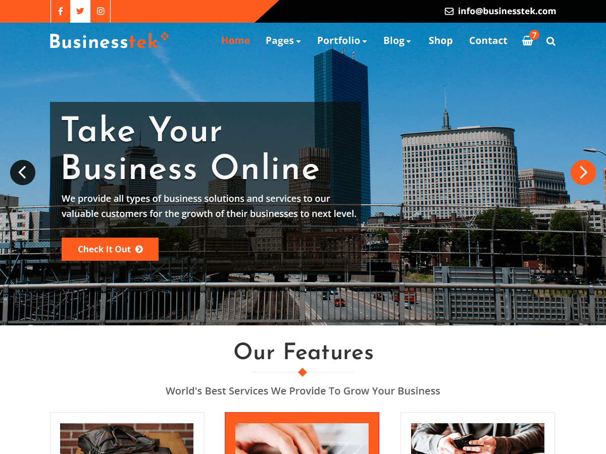 Businesstek theme screenshot