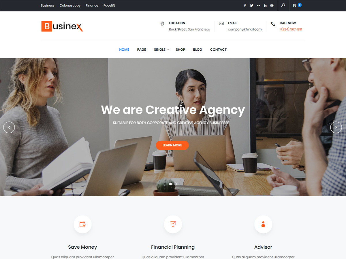 Businex theme screenshot