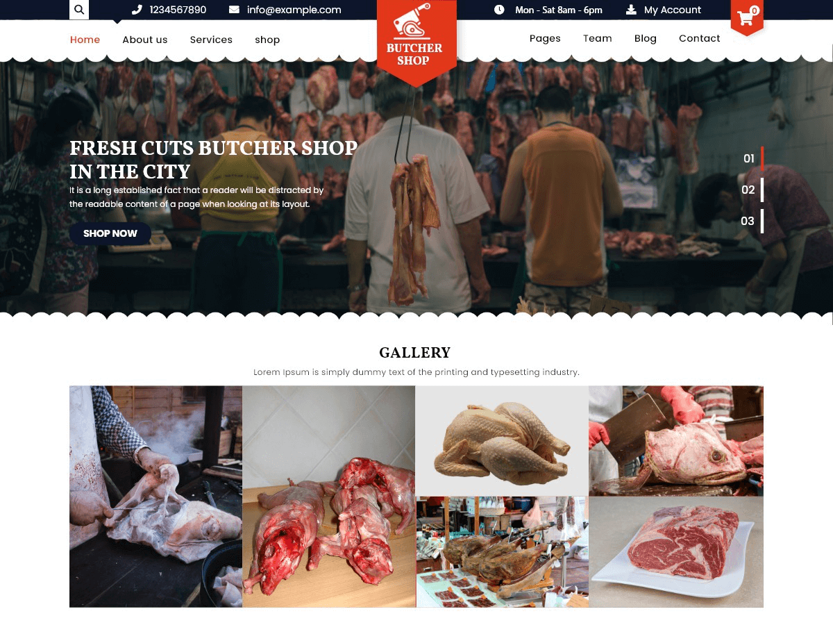 Butcher Meatshop theme screenshot