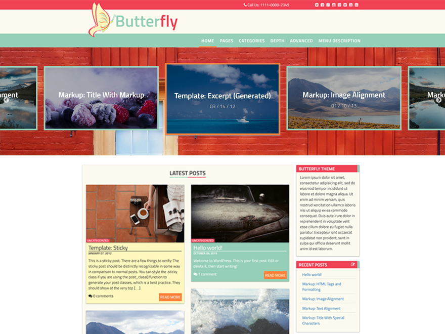 Butterfly Abode theme screenshot