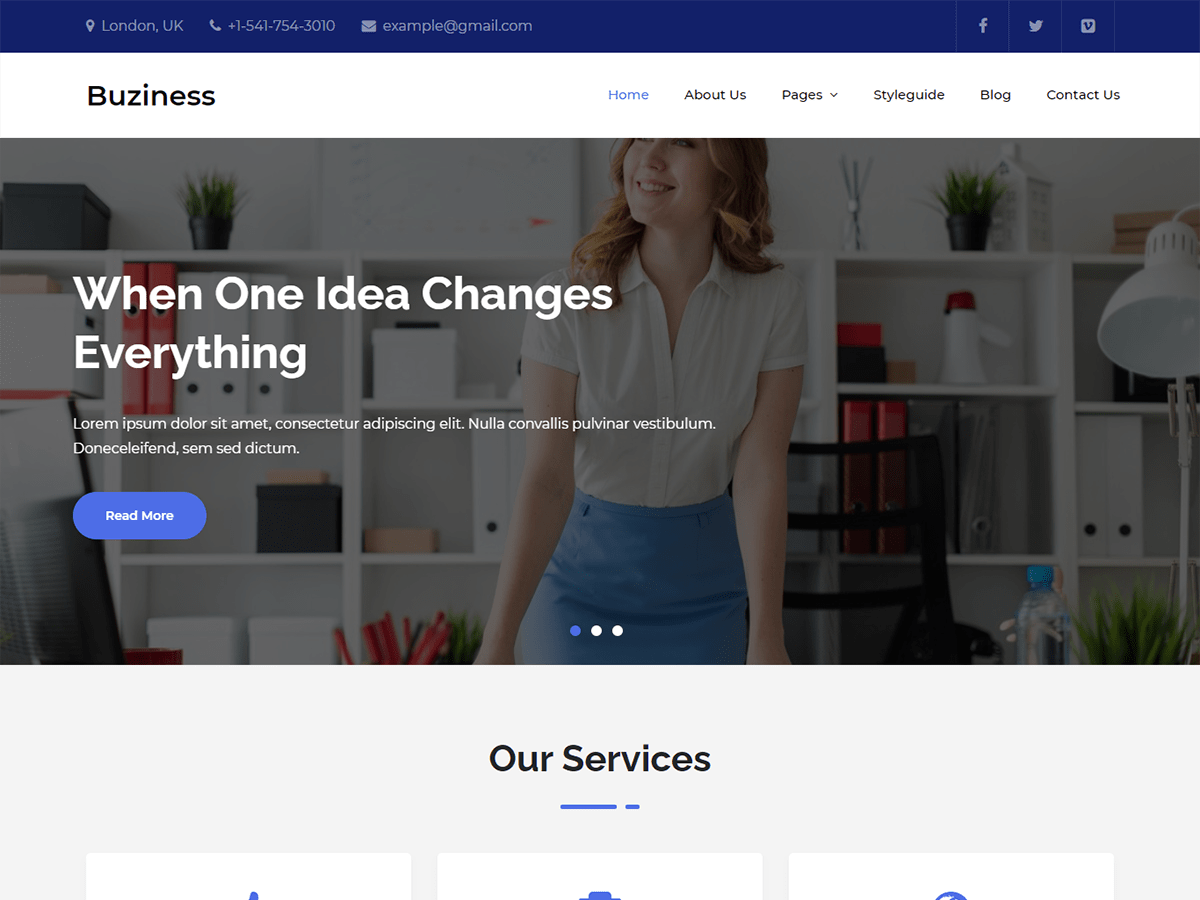 Buziness theme screenshot