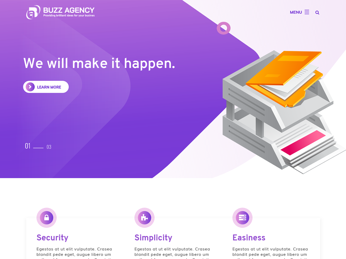 Buzz Agency theme screenshot