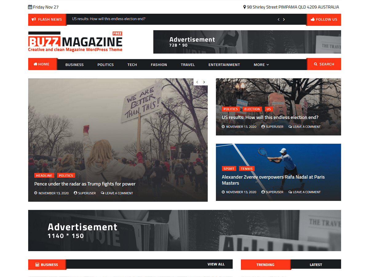 Buzz Magazine theme screenshot