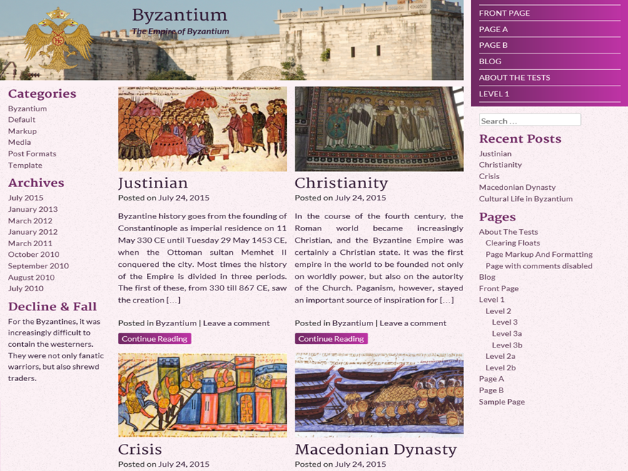 Byzantium theme screenshot