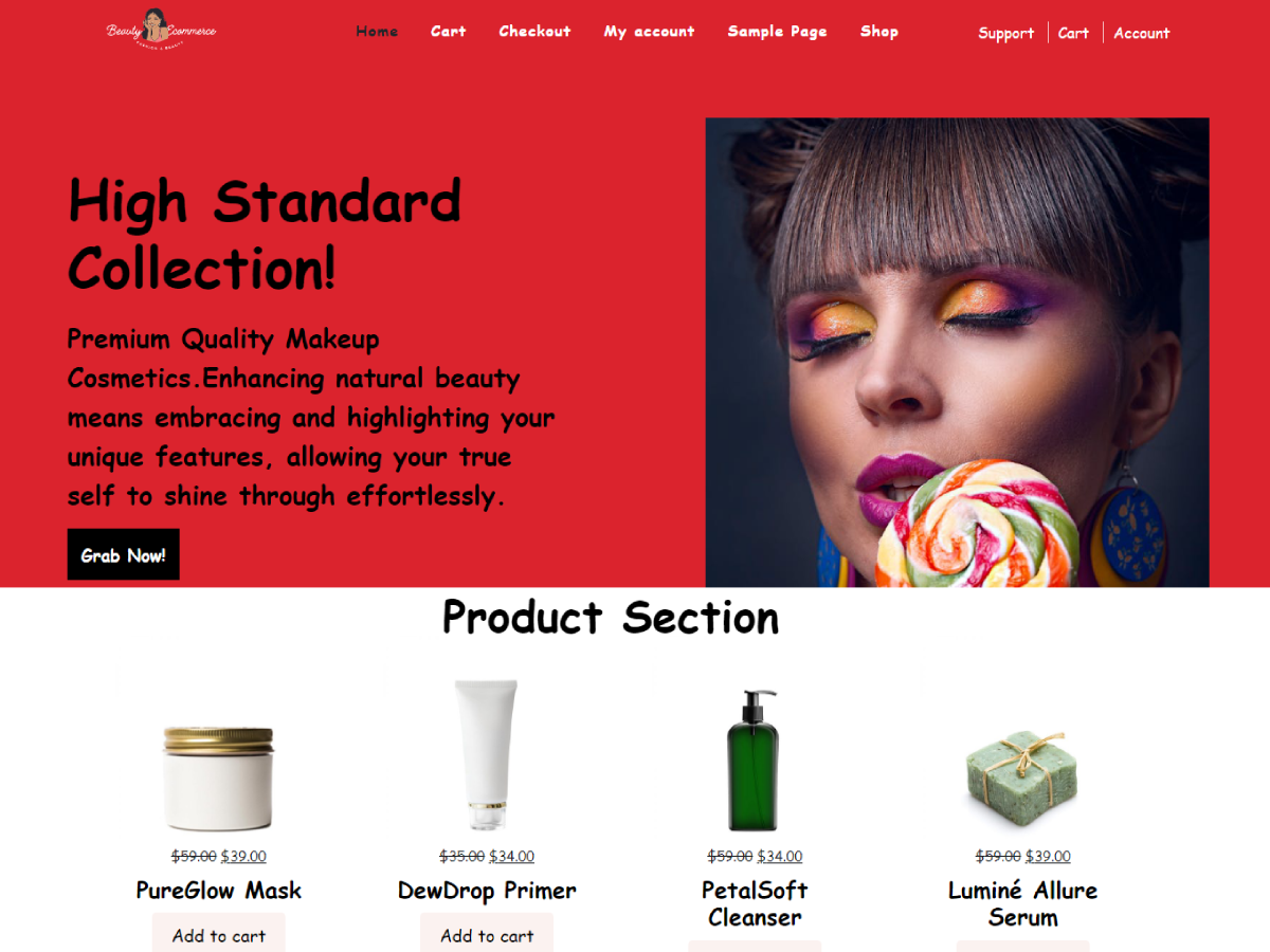CA Beauty Ecommerce theme screenshot