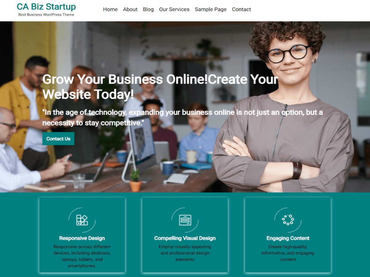 CA Biz Startup theme screenshot