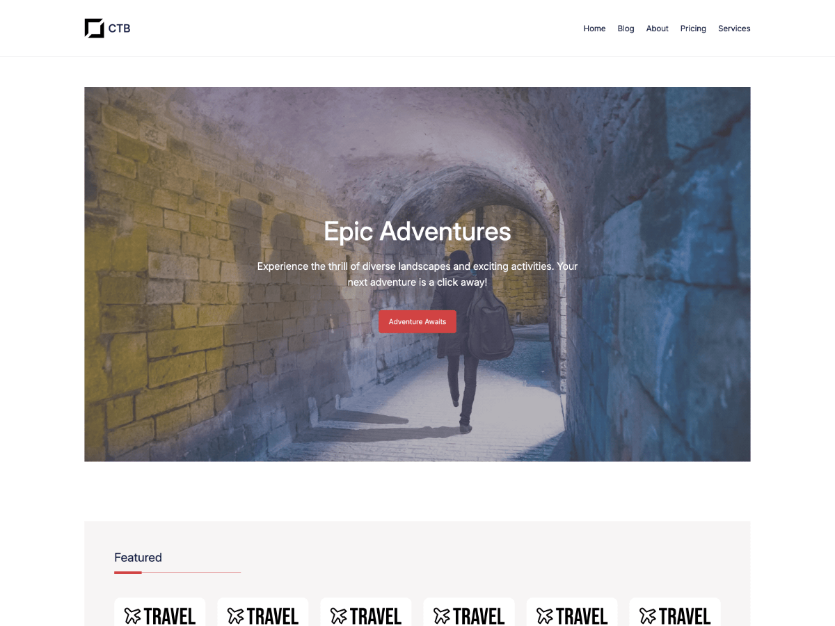 Cabin Travel Blog theme screenshot