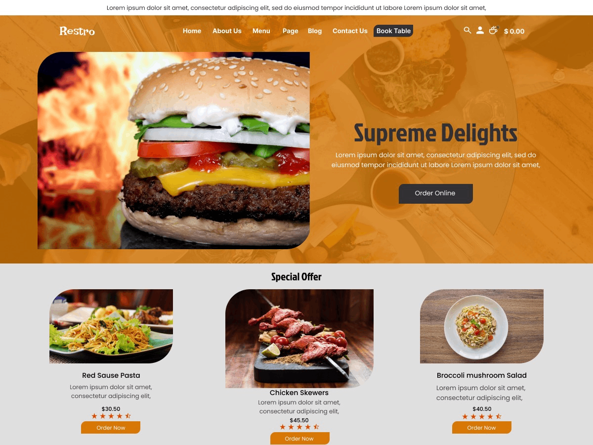 Cafe Eatery theme screenshot