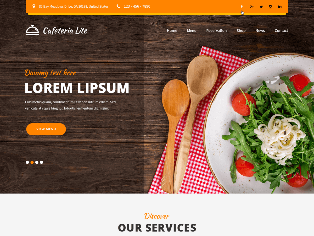 Cafeteria Lite theme screenshot