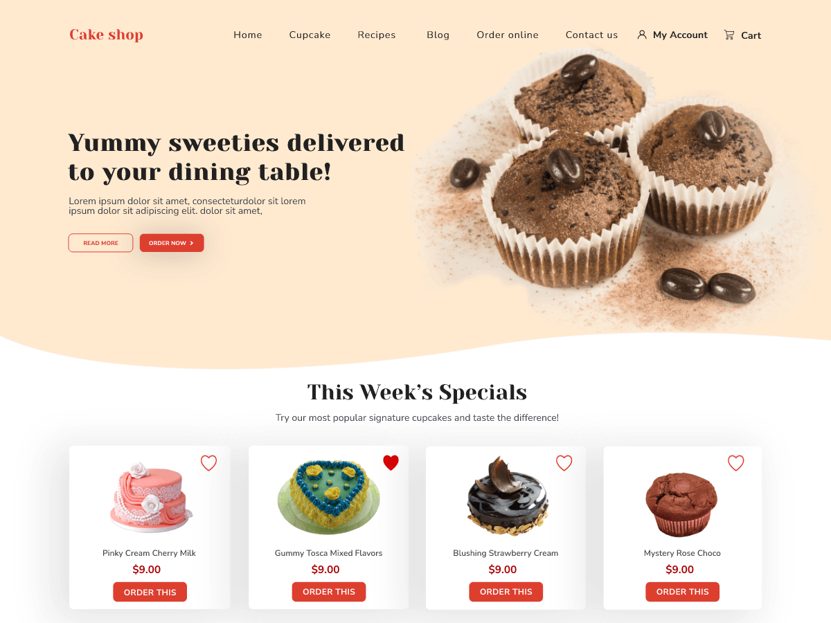 Cake Shop Bakery theme screenshot