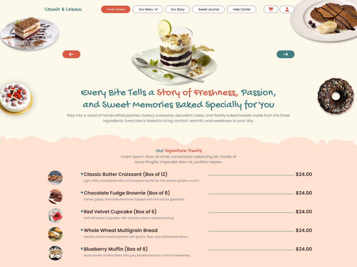 Cakes and Bakery theme screenshot