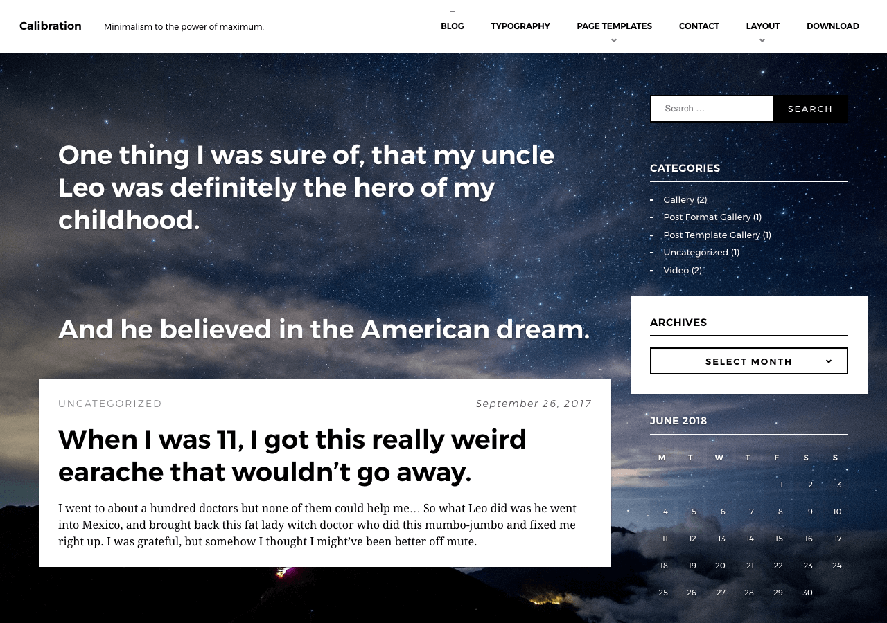 Calibration theme screenshot