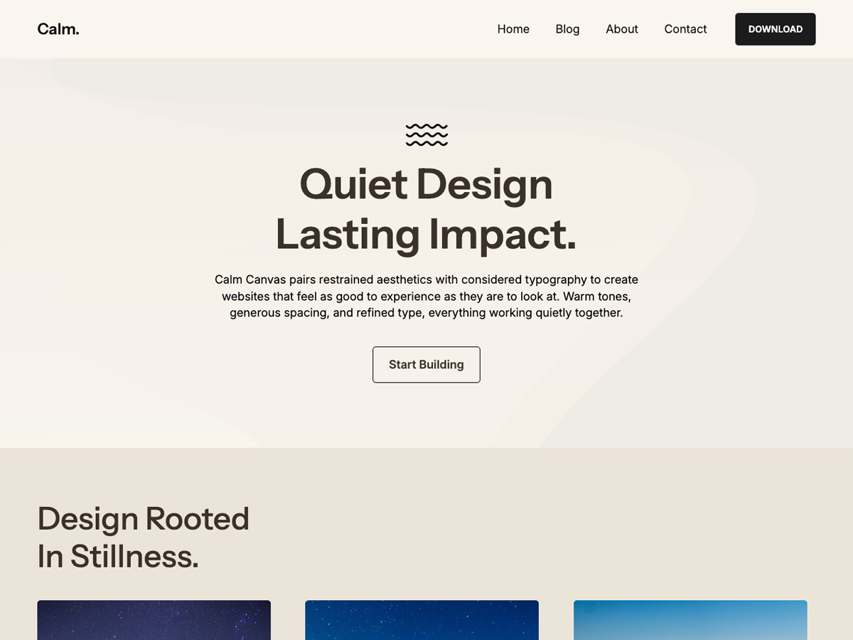 Calm Canvas theme screenshot