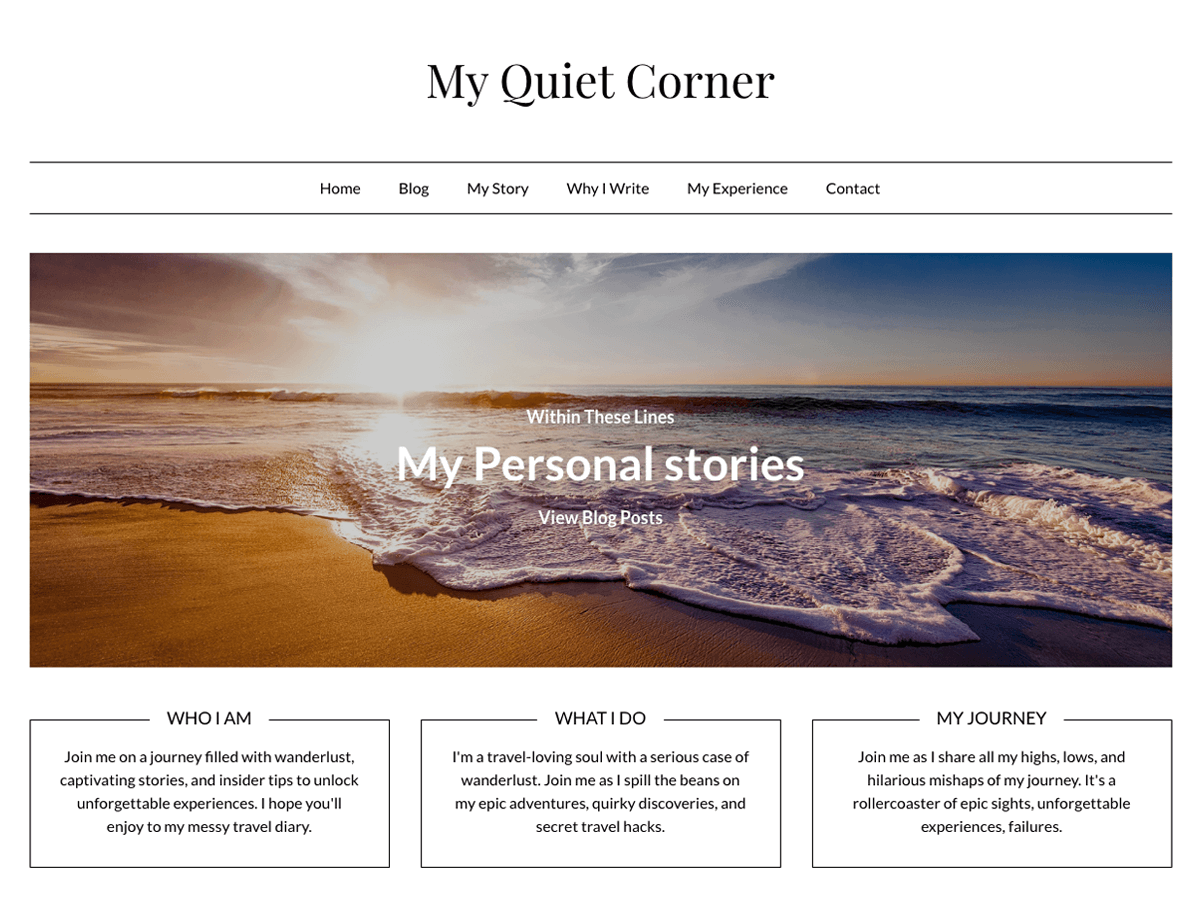 Calm Minimal Blog theme screenshot
