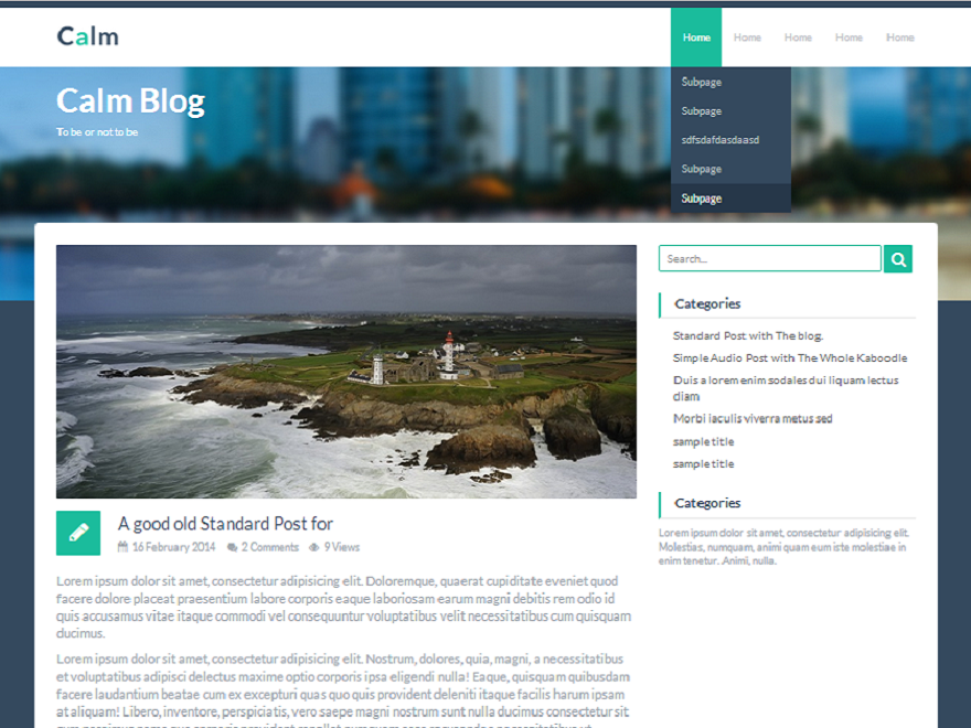 Calm theme screenshot