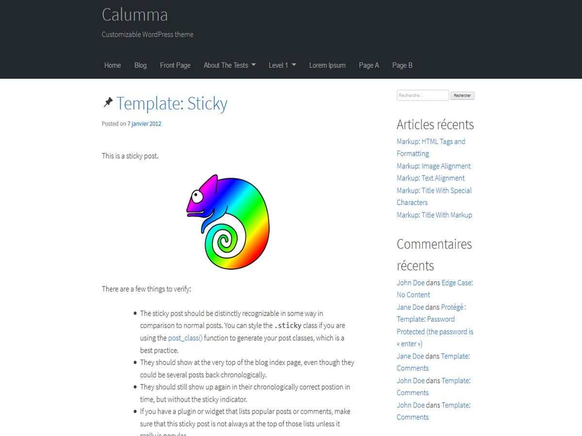 Calumma theme screenshot