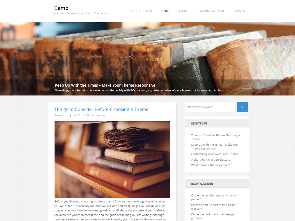 Camp theme screenshot