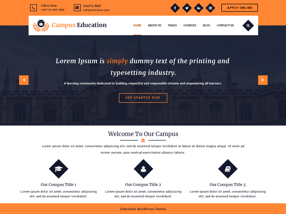 Campus Education theme screenshot