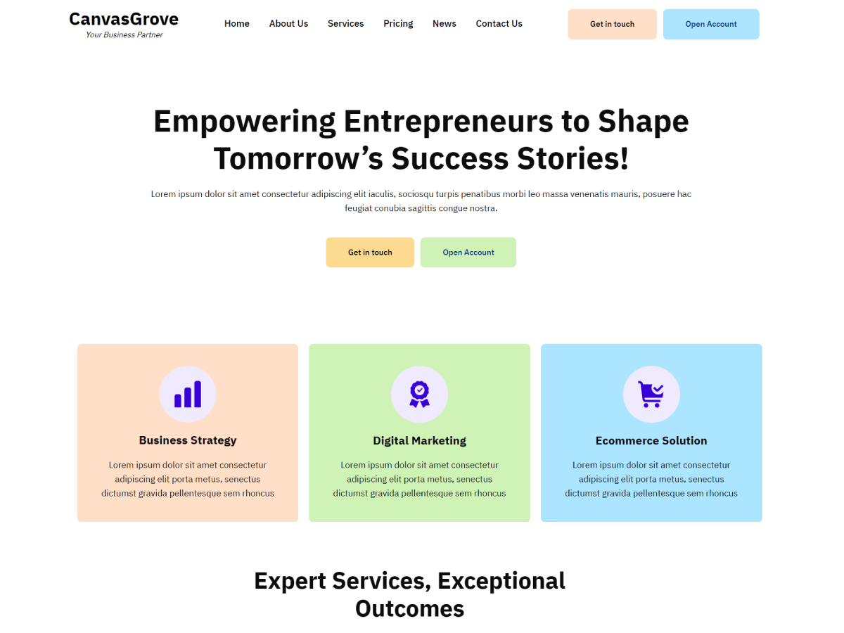 CanvasGrove theme screenshot