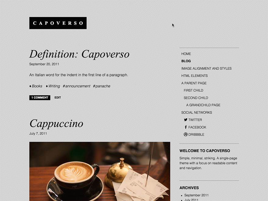 Capoverso theme screenshot
