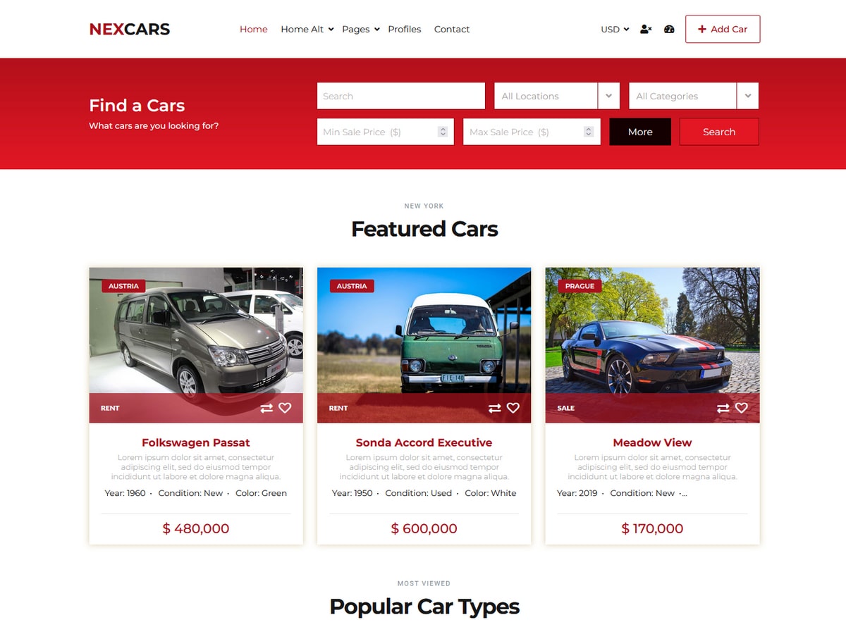 Car Dealer NexCars theme screenshot