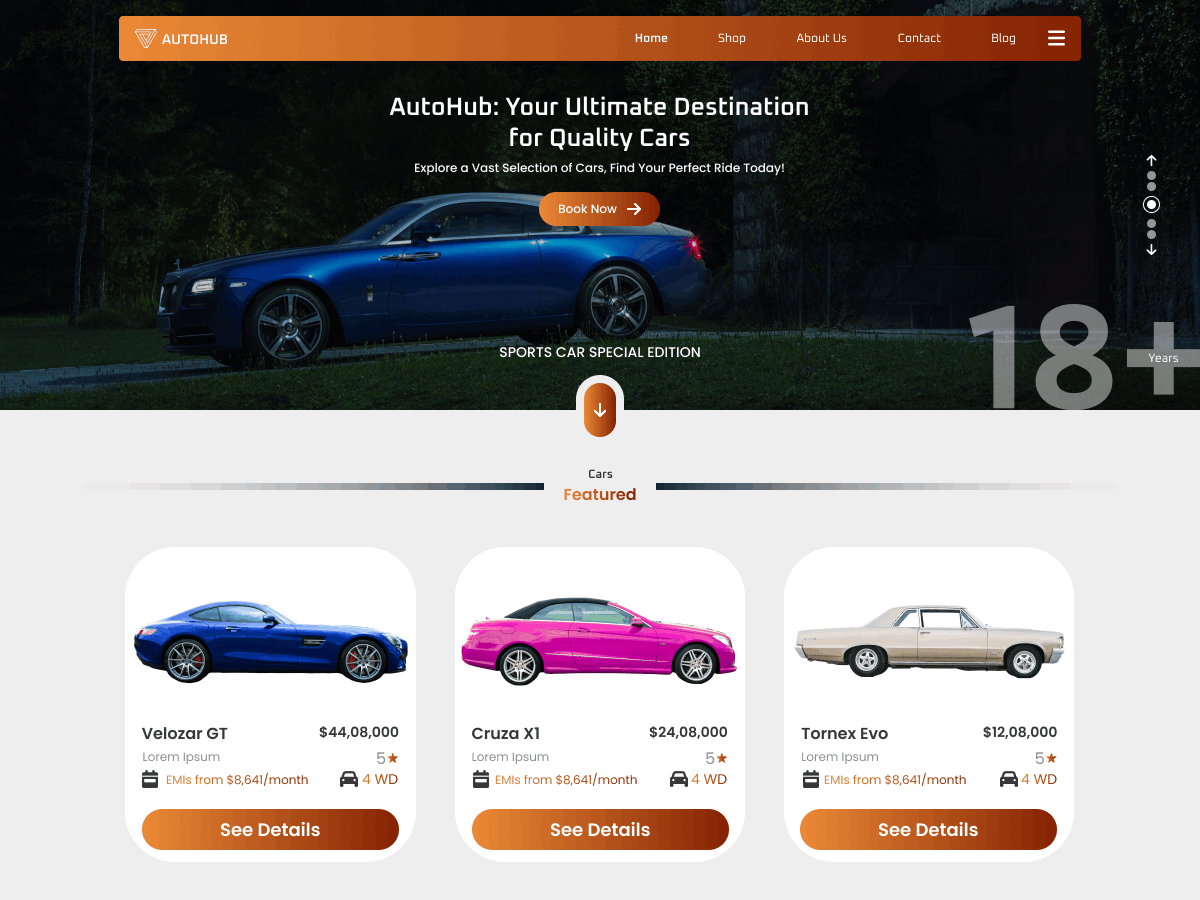 Car Dealer Shop theme screenshot