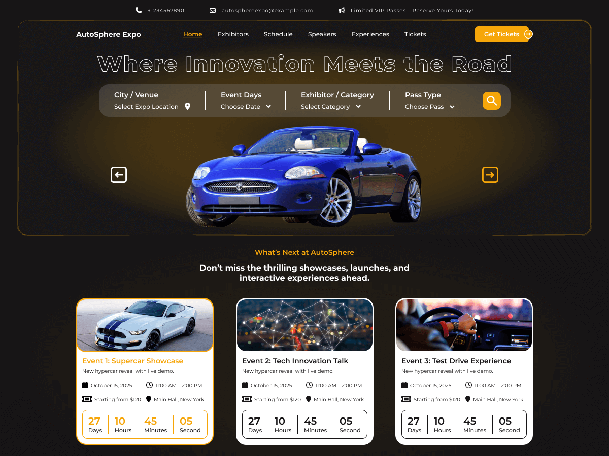 Car Exhibition theme screenshot