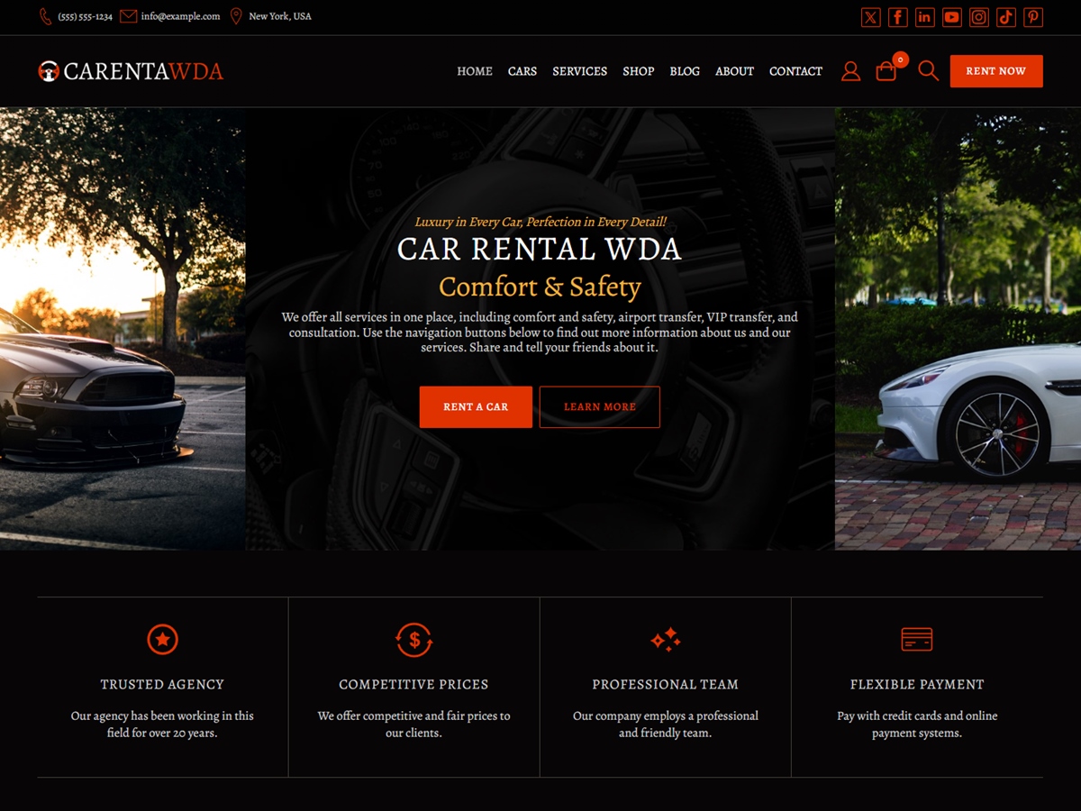 Car Rental WDA theme screenshot