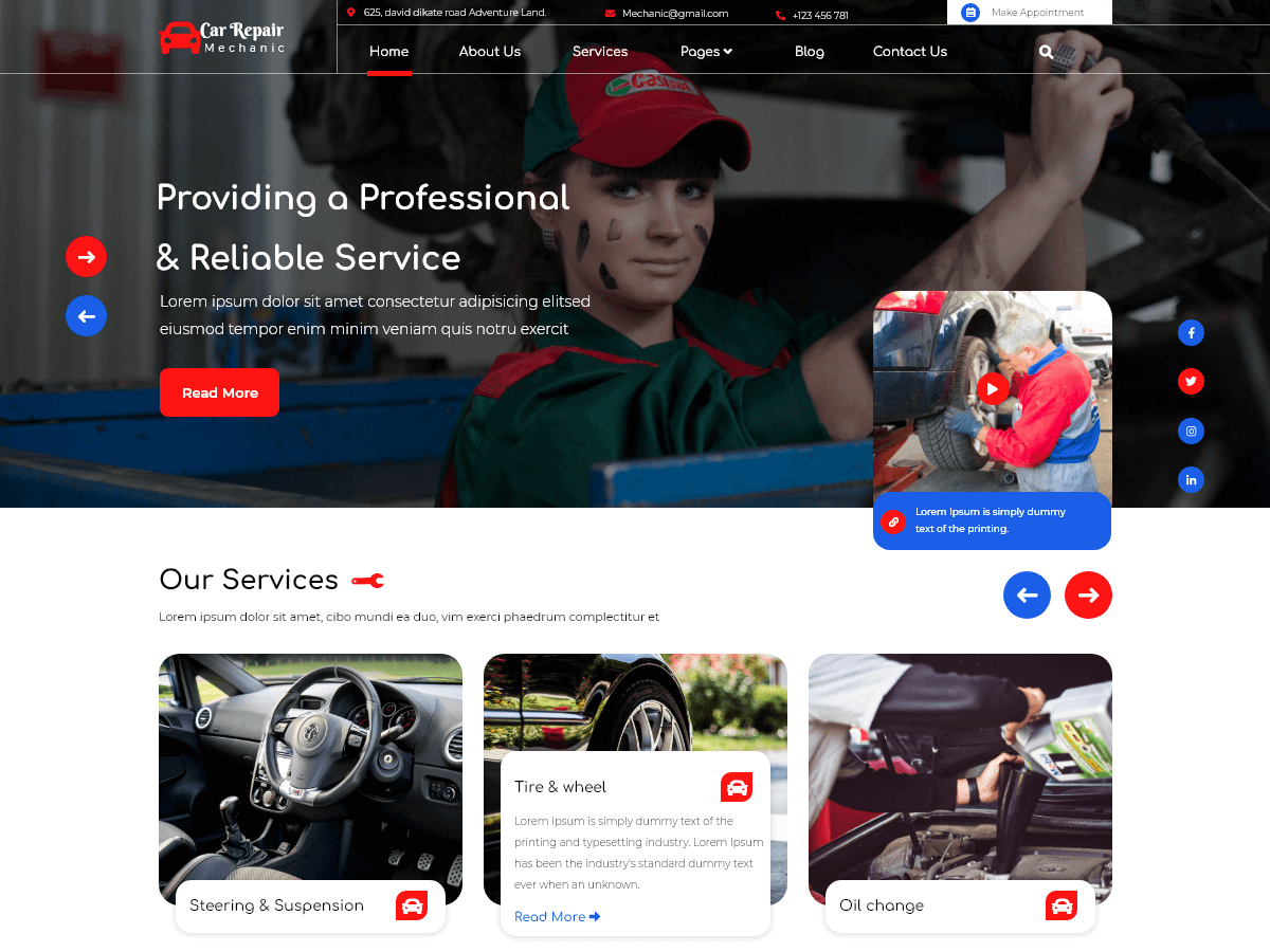 Car Repair Mechanic theme screenshot