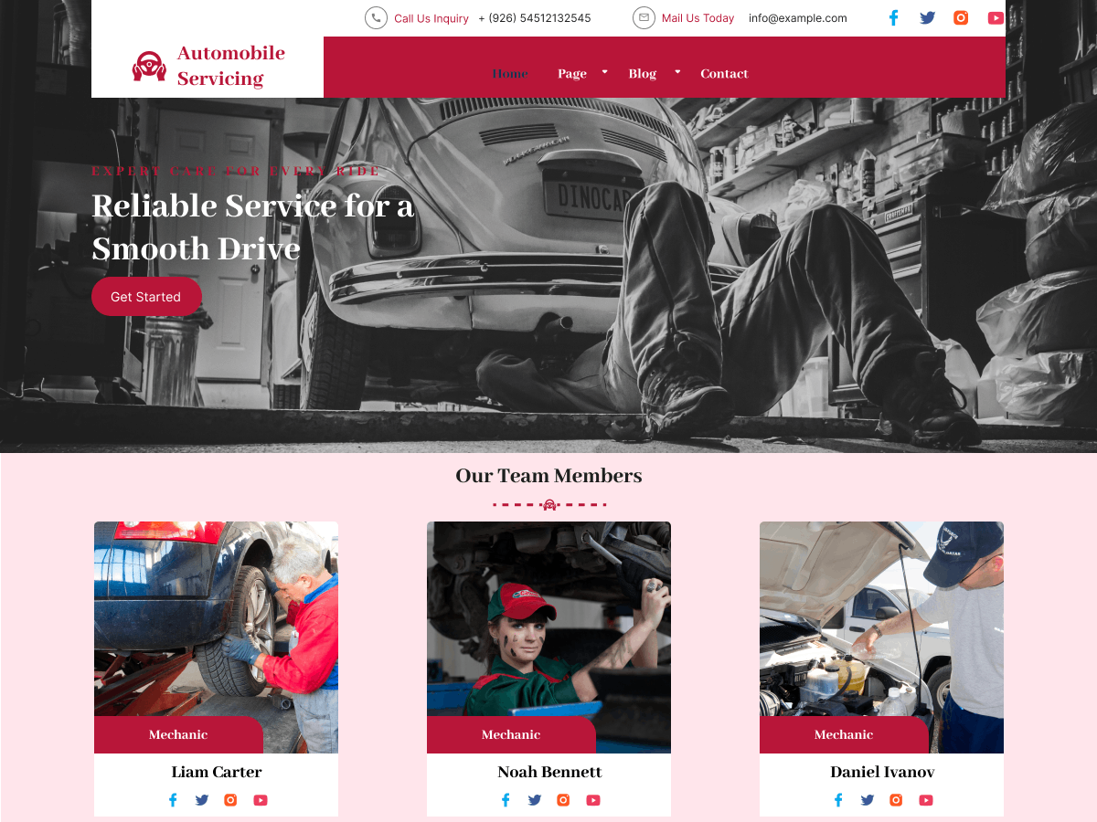 Car Service Center theme screenshot