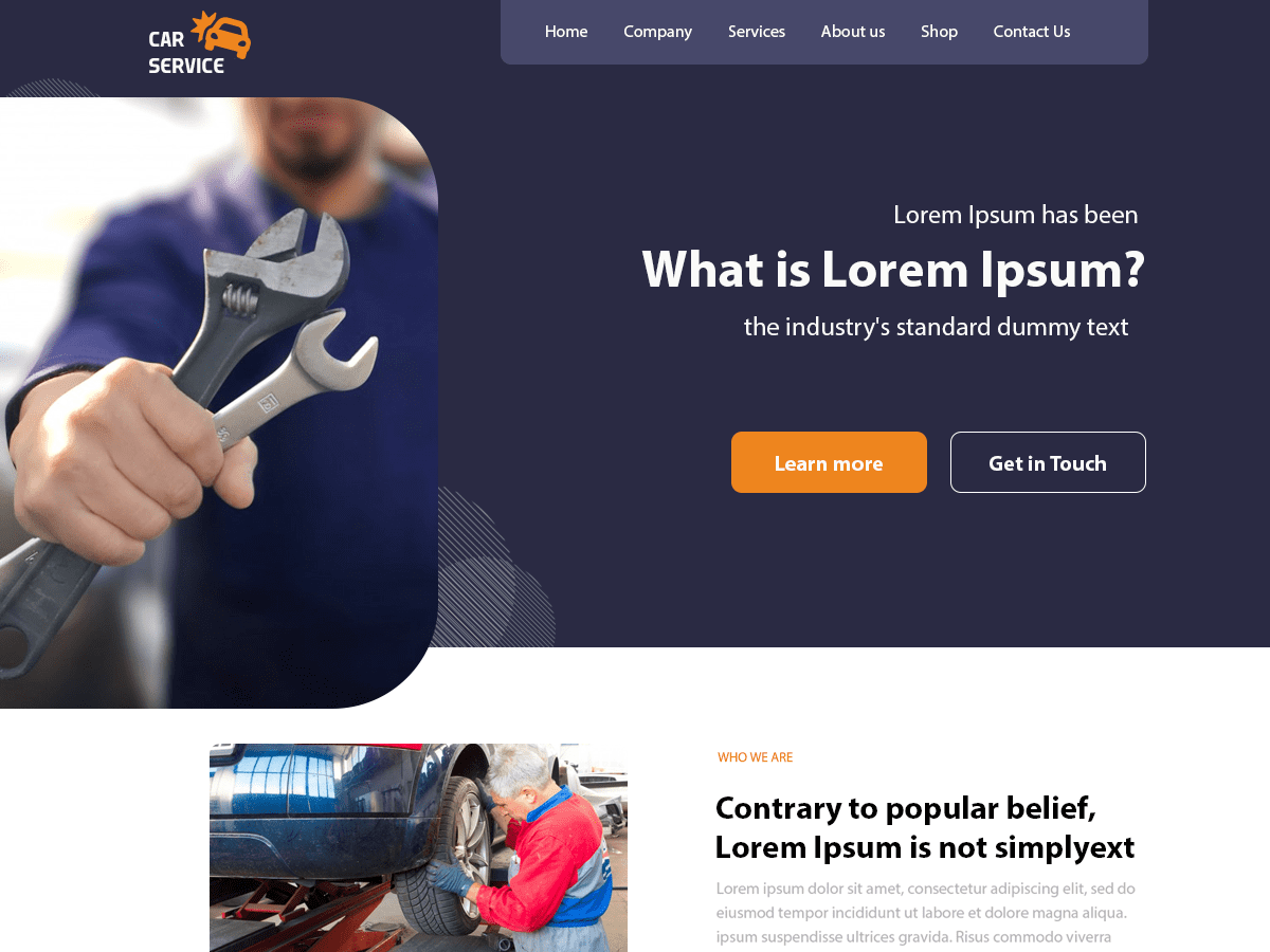 Car Service theme screenshot