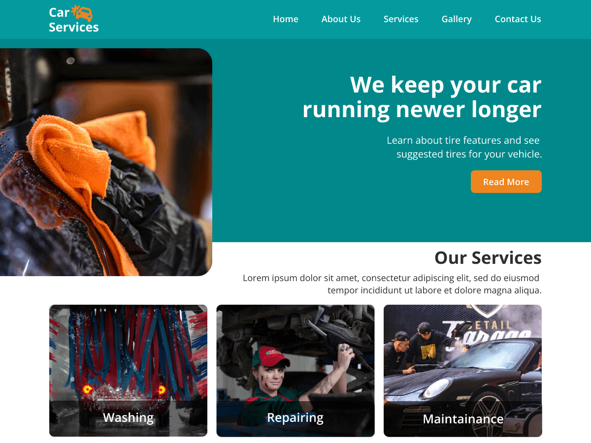 Car Services Center theme screenshot