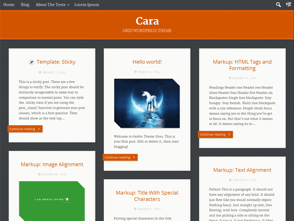 Cara theme screenshot