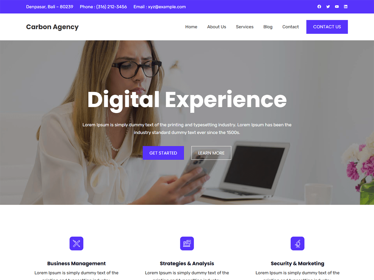 Carbon Agency theme screenshot