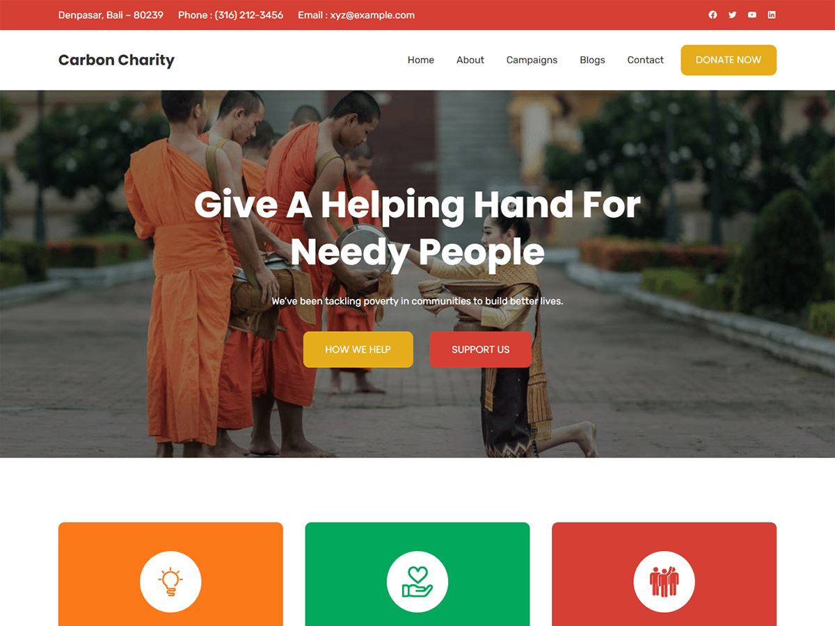 Carbon Charity theme screenshot