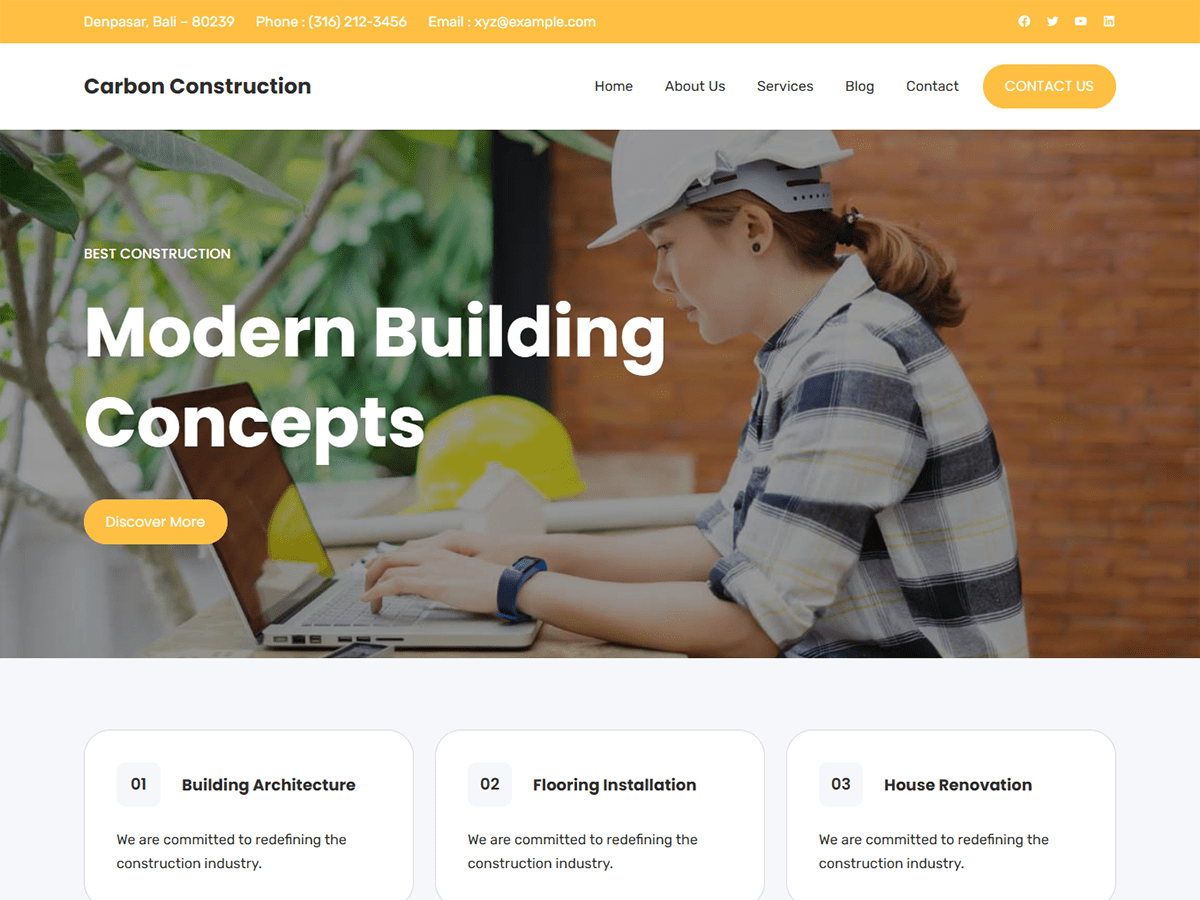 Carbon Construction theme screenshot